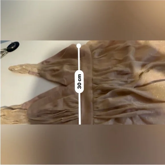 NWOT Forever 21 Women's Shimmering Rose Gold Prom Summer Dress Junior Small - Picture 5 of 8